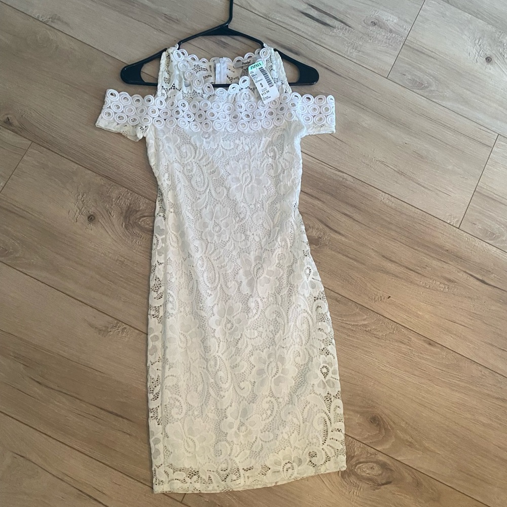 Off the shoulder white dress
